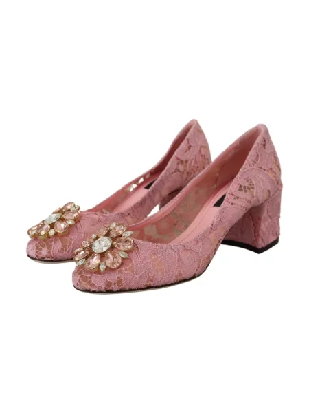 Czółenka Dolce And Gabbana skórzana różowa