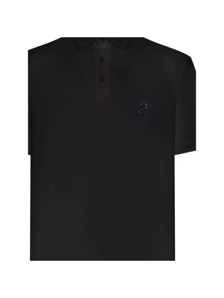 Koszulka polo Giorgio Armani z logo czarna