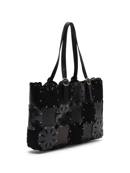 Geantă shopper Maliparmi cu model floral negru