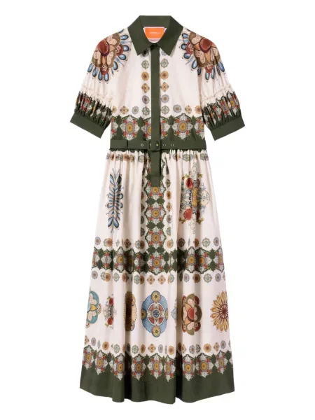 Rochie La Doublej cu imagine de costum verde