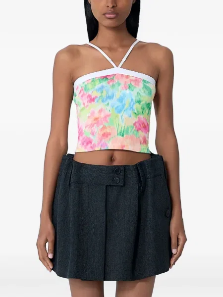 Cropp top Prada cu model floral verde