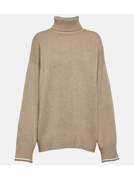 Pulover Brunello Cucinelli de lână bej
