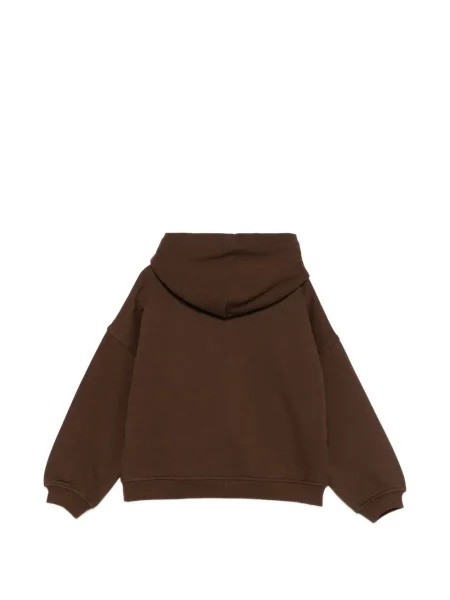 Bluza z kapturem dziecięca Calvin Klein brązowa