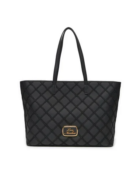 Čipkovaná kabelka Love Moschino čierna