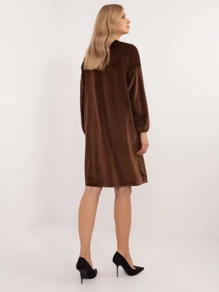 Rochie Fashionhunters din velur de costum maro