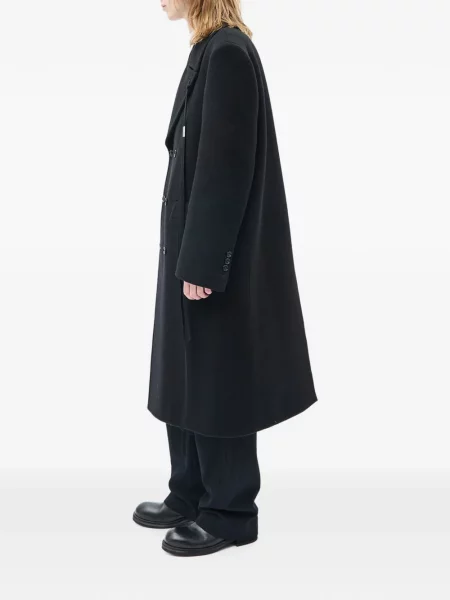 Palton Ann Demeulemeester cu două rânduri de nasturi negru