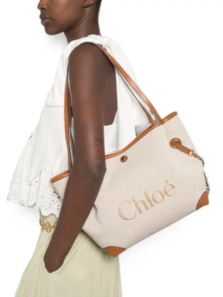Geantă shopper Chloé din canvas