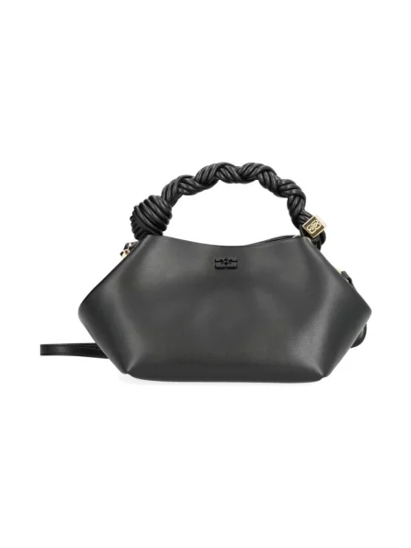 Torebka crossbody Ganni biznesowa z nadrukiem czarna
