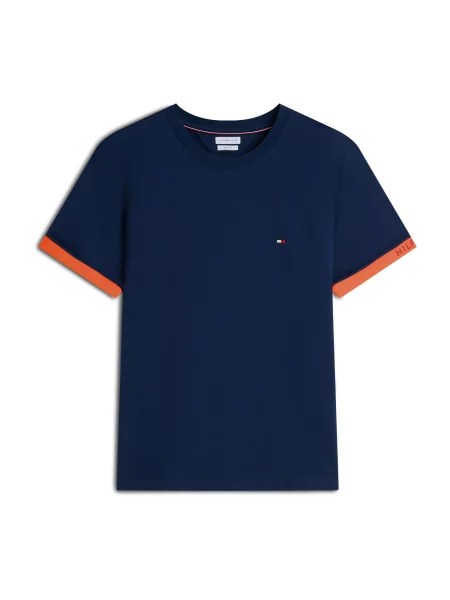 TOMMY HILFIGER Tricou închis / portocaliu albastru