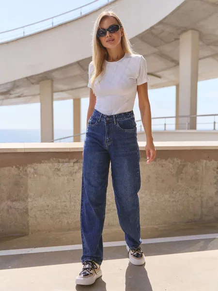 ISSA Plus Широкі джинси синій