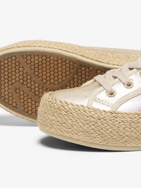 Sneakerși Only cu șireturi din dantelă bej