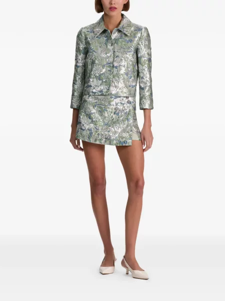 Geacă Alice + Olivia cu model floral din jacard verde