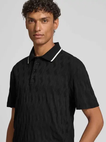 Koszulka polo o kroju regular fit z czystej bawełny model DUNIK' Hugo czarne