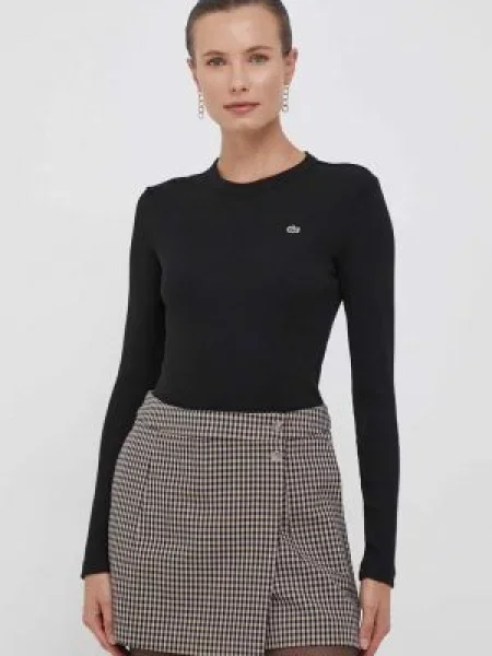 Блуза с дълги ръкави Lacoste черно