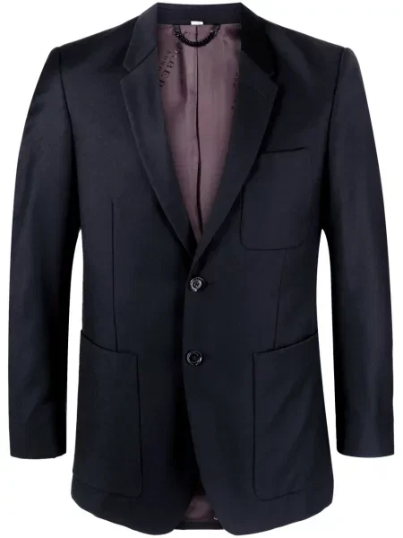 Jednořadé sako Burberry Pre-owned s klopou modré