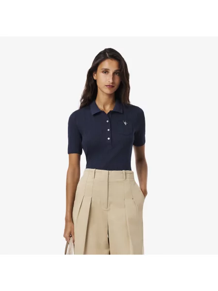 Lacoste Koszulka Polo Slim Fit granatowa