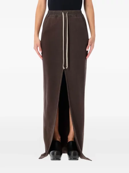 Spódnica Rick Owens Drkshdw z rozcieciem brązowa