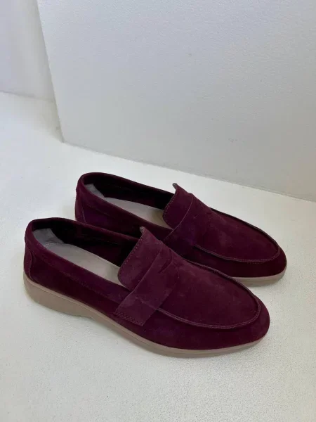 Замшеві Лофери бордовий