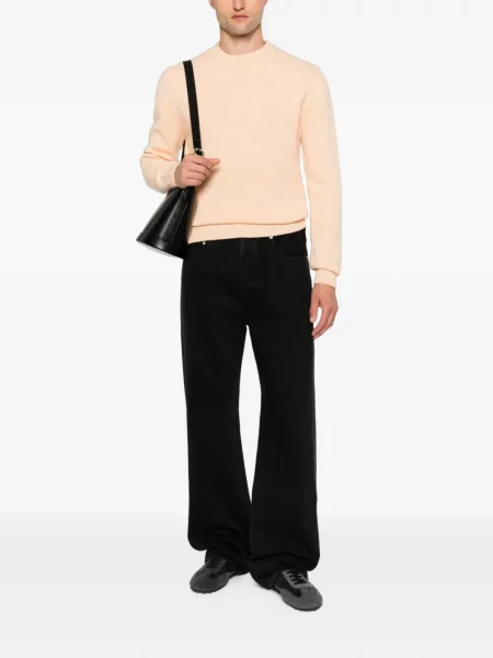 Pulover Jil Sander cu decolteu rotund portocaliu
