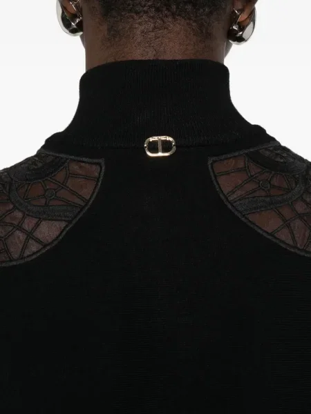 Geacă Twinset din dantelă negru