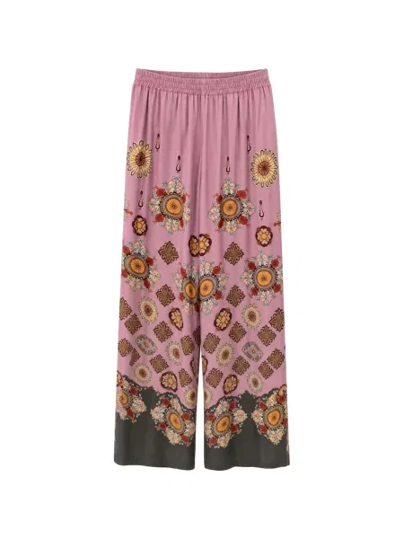 Pantaloni palazzo La Doublej roz