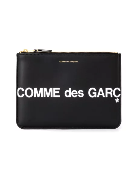Portfel Comme Des Garcons skórzany z logo czarny