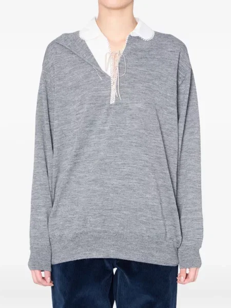 Pulover Kolor din dantelă gri