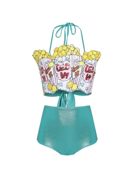 Bikini Brigitte z cekinami zielony