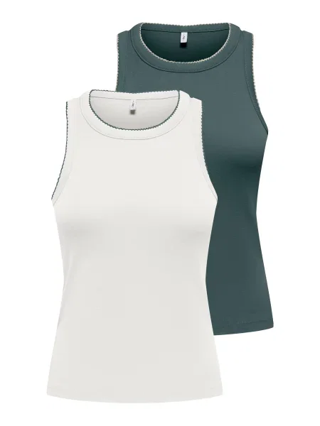 ONLY Top ONLALLY verde pin alb