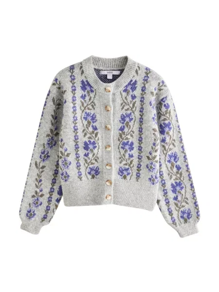 Next Geacă tricotată indigo oliv gri
