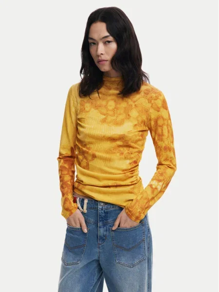 Desigual Bluză cu gât Ottawa galben