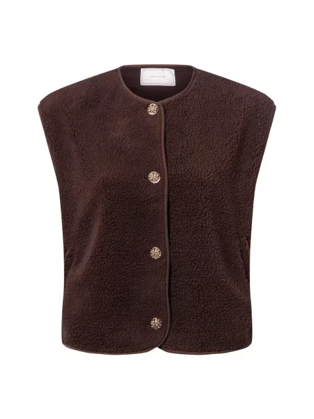 Neo Noir Kamizelka Z Pluszowego Materiału Mariko braun brązowa