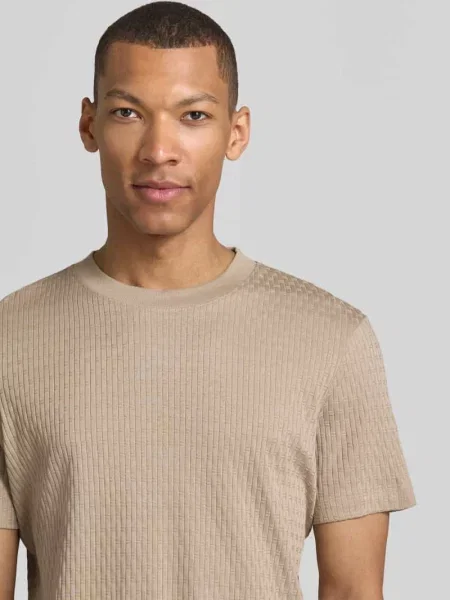 T-shirt z fakturowanym wzorem model Raulos' Joop! Collection beżowa