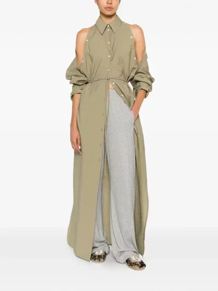 Rochie tip cămașă Nanushka verde