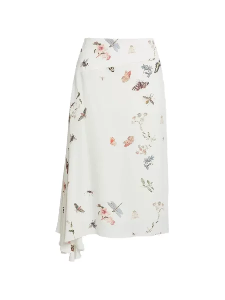 Spódnica midi Erdem drapowana do kolan biała