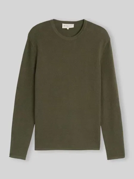 Sweter z czystej bawełny o kroju regular fit Tom Tailor Denim oliwkowy