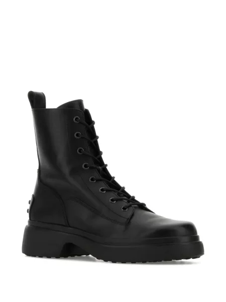 Botine Tod's cu șireturi cu platformă din dantelă negru