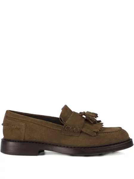 Pantofi loafer Doucal's din piele de căprioară verde