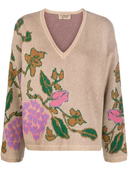 Sweter Twinset w kwiatki