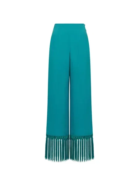 Pantaloni Taller Marmo cu franjuri albastru