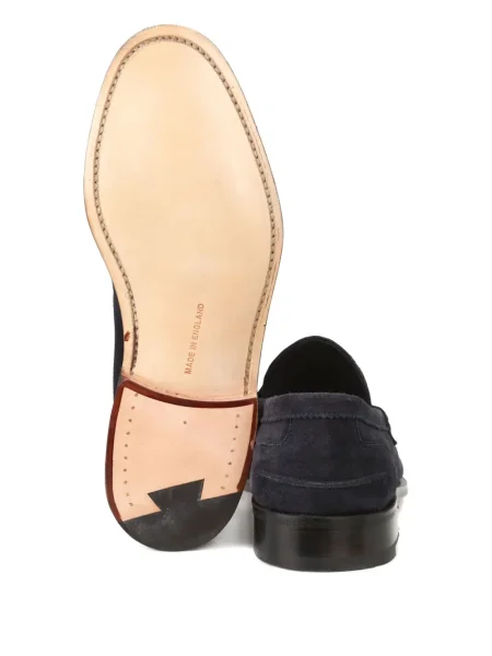 Pantofi loafer Tricker's din piele de căprioară albastru