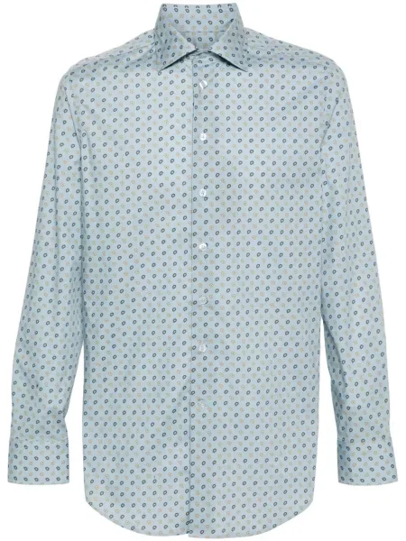 Cămașă Etro cu imagine cu model paisley albastru