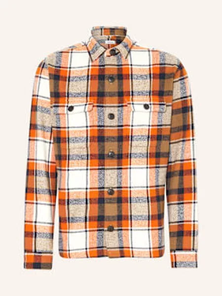 Paul Flanelová Košile Comfort Fit oranžová/ tmavě modrá/ khaki modrá