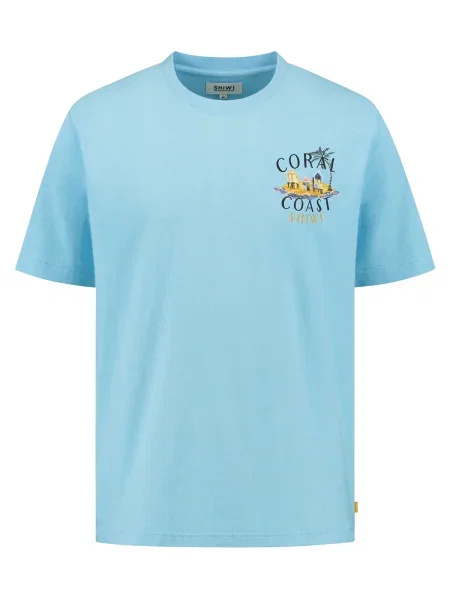 Shiwi Tričko Finn Sketched Island světlemodrá / žlutá černá