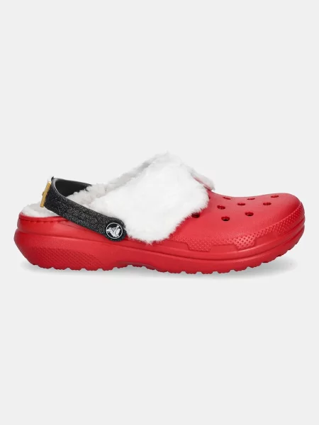 Crocs pantofle CLASSIC LINED SANTA CLOG červené
