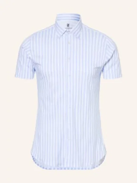 Desoto Koszula Z Krótkim Rękawem Slim Fit Z Dżerseju blau biała