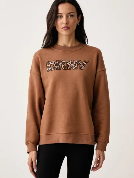 DKNY hanorac pentru femei cu maro
