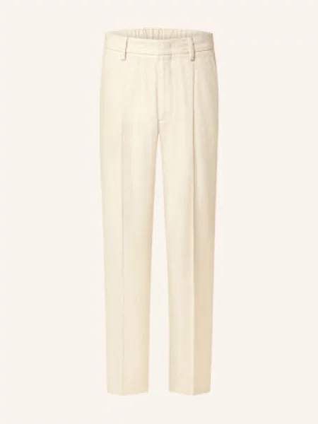 Chino Kalhoty Kay Relaxed Fit S Lnem béžová