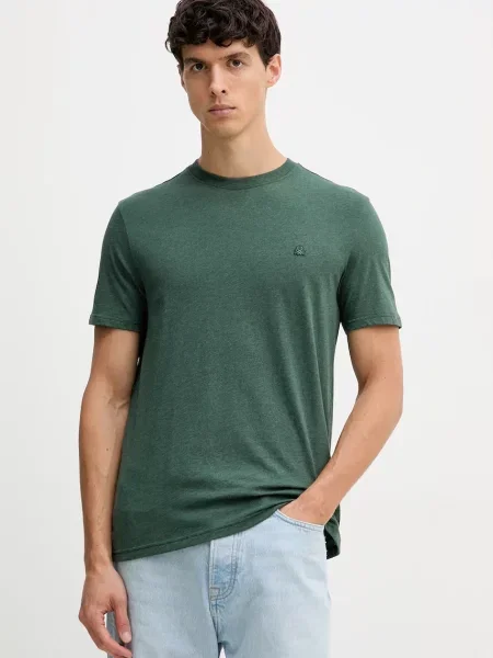 Меланжевая футболка United Colors Of Benetton зеленая