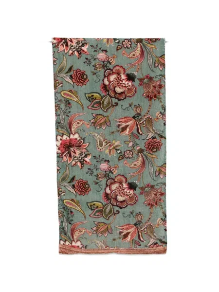 Fular Claudio Cutuli cu model floral verde